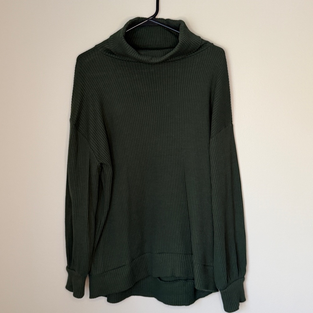 GAP Forest Green Cowl Neck Waffle Sweater